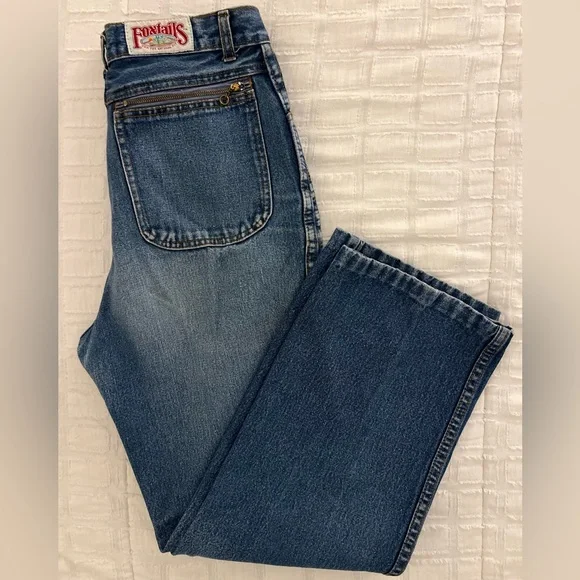 Vintage Foxtail Ultra High Rise 90s Y2K Denim Jeans Made in Hong Kong - Picture 2 of 16